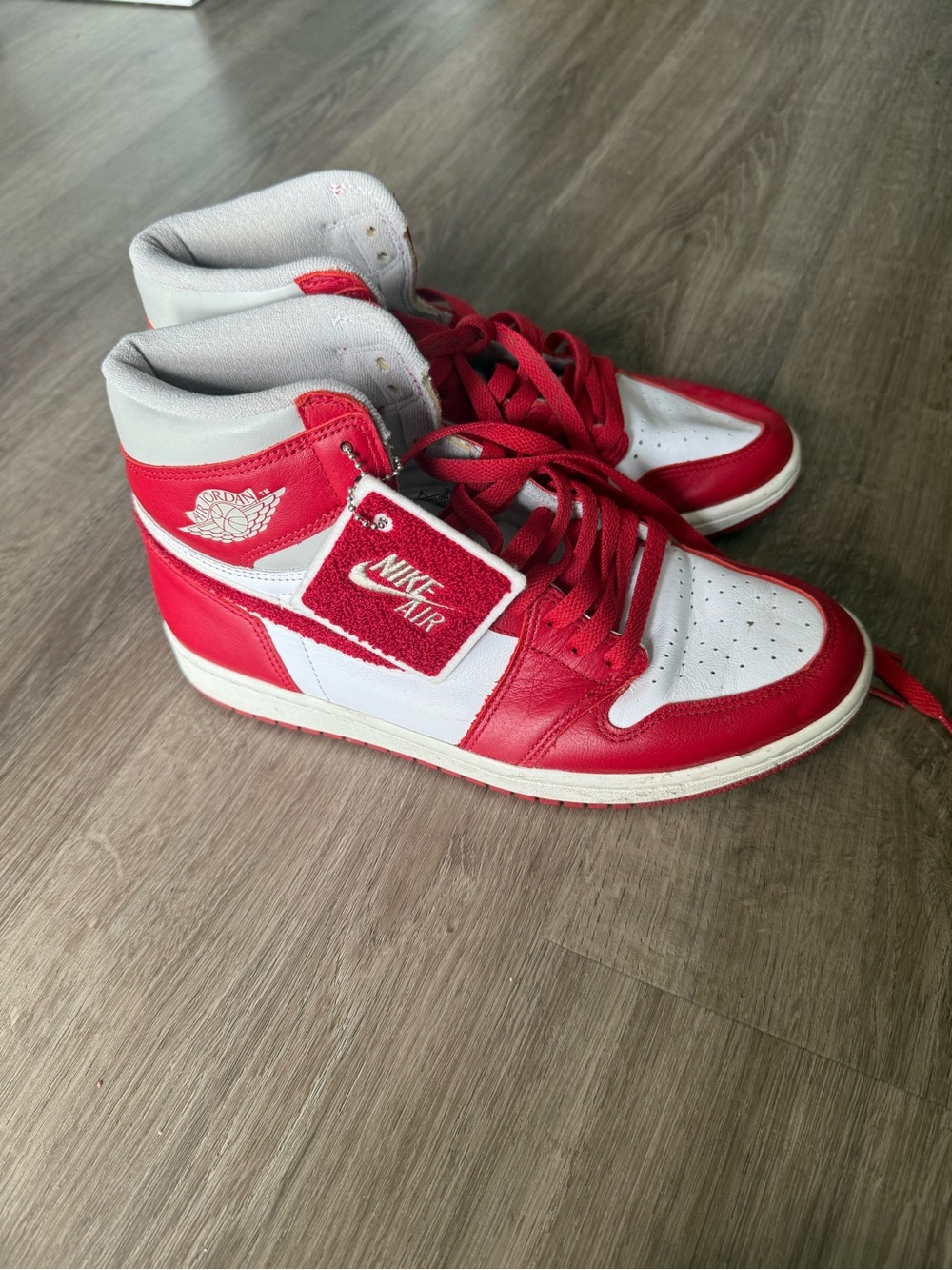 Nike Kids High-Top Sneakers in Red and White